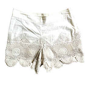FREE People Cream crocheted short